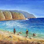 Santa Barbara Moments, Unikat, Acryl & Strukturpaste & Sand auf Leinwand, Juli 2025, 80 x 80 x 3,5 cm