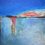 Echoes of Fire and Ice, Unikat, Acryl & Seidenpapier auf Leinwand, August 2025, 50 x 60 cm