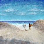 Good to be, Acryl & Strukturpaste & Sand auf Leinwand, Juli 2025, 80 x 80 x 3,5 cm