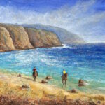 Santa Barbara Moments, Acryl & Strukturpaste & Sand auf Leinwand, Juli 2025, 80 x 80 x 3,5 cm