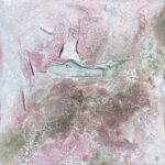 Im Ankommen, Acryl-Pigmente & Marmormehl & Mahagonie-Beize & Haftputzgips & Hermatid-Sand & Mohnöl & Bootslack auf Dibond-Platte, Mai 2026, 60 x 60 cm