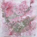 Fossiler Landeanflug, Acryl-Pigmente & Marmormehl & Nussbaum-Beize & Haftputzgips & Hermatid-Sand & Mohnöl & Bootslack auf Dibond-Platte, Mai 2026, 60 x 60 cm