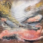 Lichtsediment, Acryl & Marmormehl & Sand & Gesso & Ink/Tinte auf Leinwand, Juli 2026 , 50 x 50 x 3,5cm