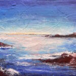 Blaues Schweigen, Acryl & Wandfarbe auf Leinwand, August 2026, 60 x 40 cm